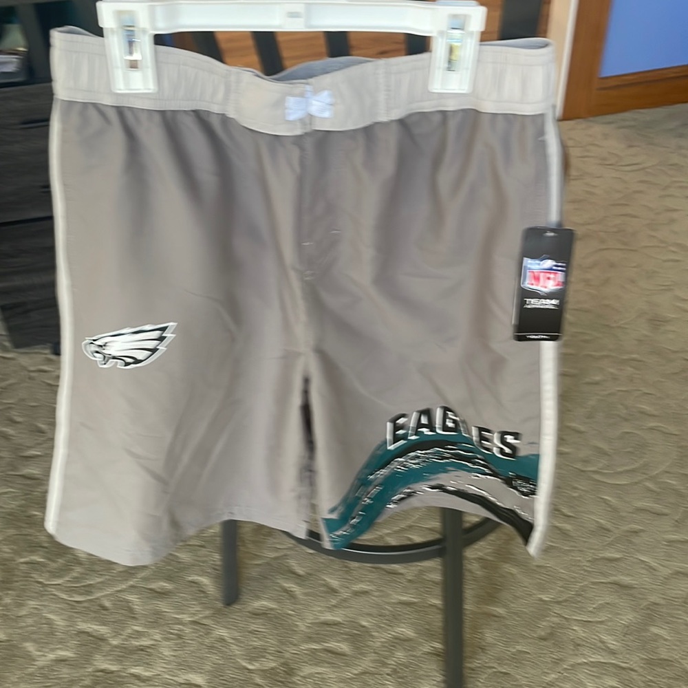 Boys Eagles Gray Swim Trunks NWT L14/16